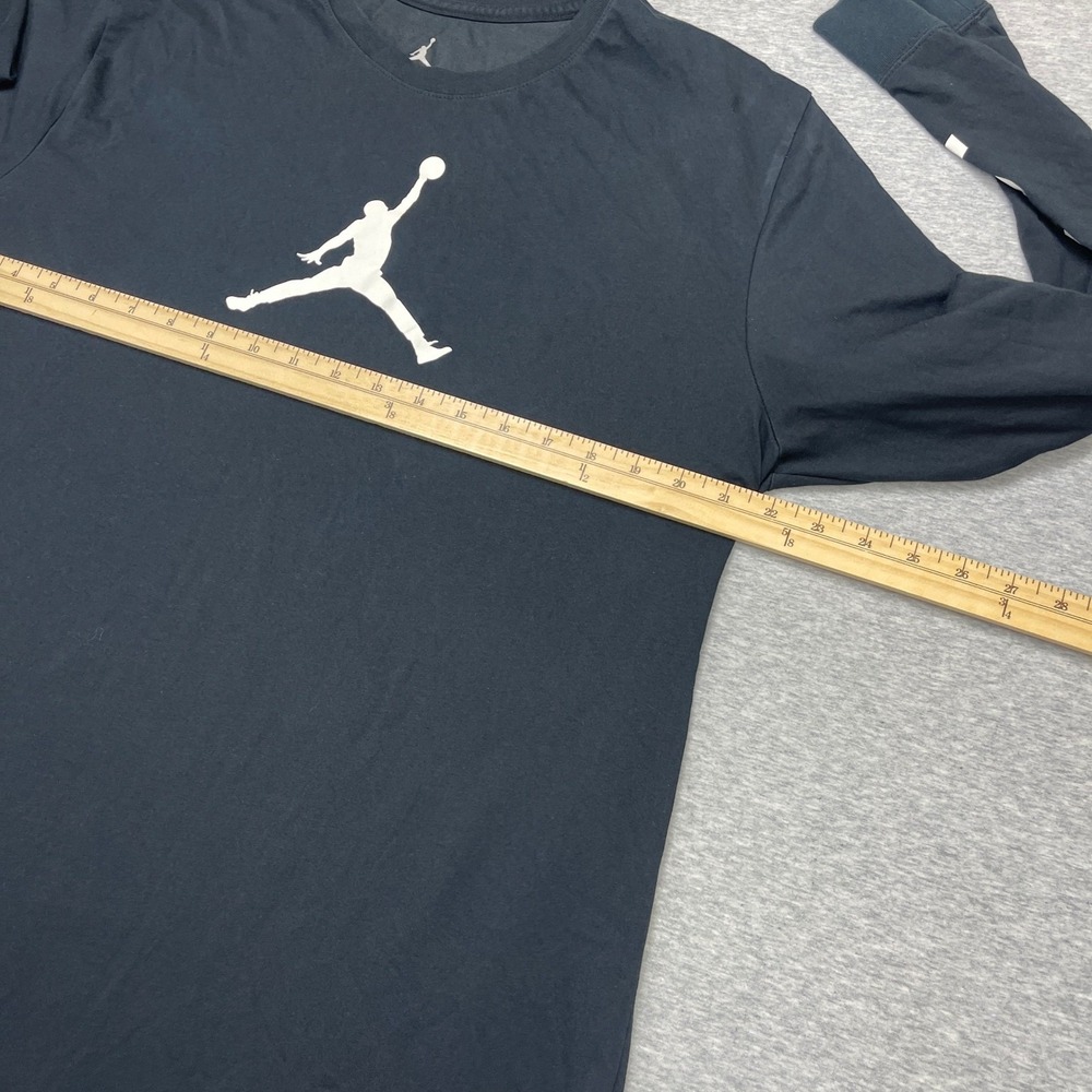 Nike Jordan Mens XXL Long Sleeve T-Shirt Black Jumpman Sleeve Logo Dri-Fit EUC - Picture 5 of 9